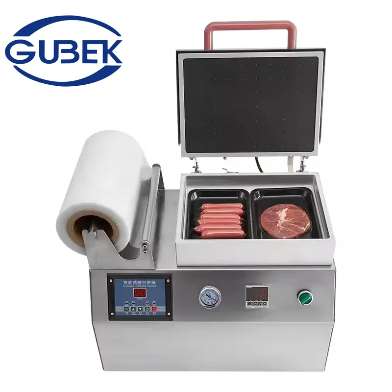 

Food Grade 304SS Semi Automatic Food and Beef Steak Pork Vacuum Skin Packaging Machine