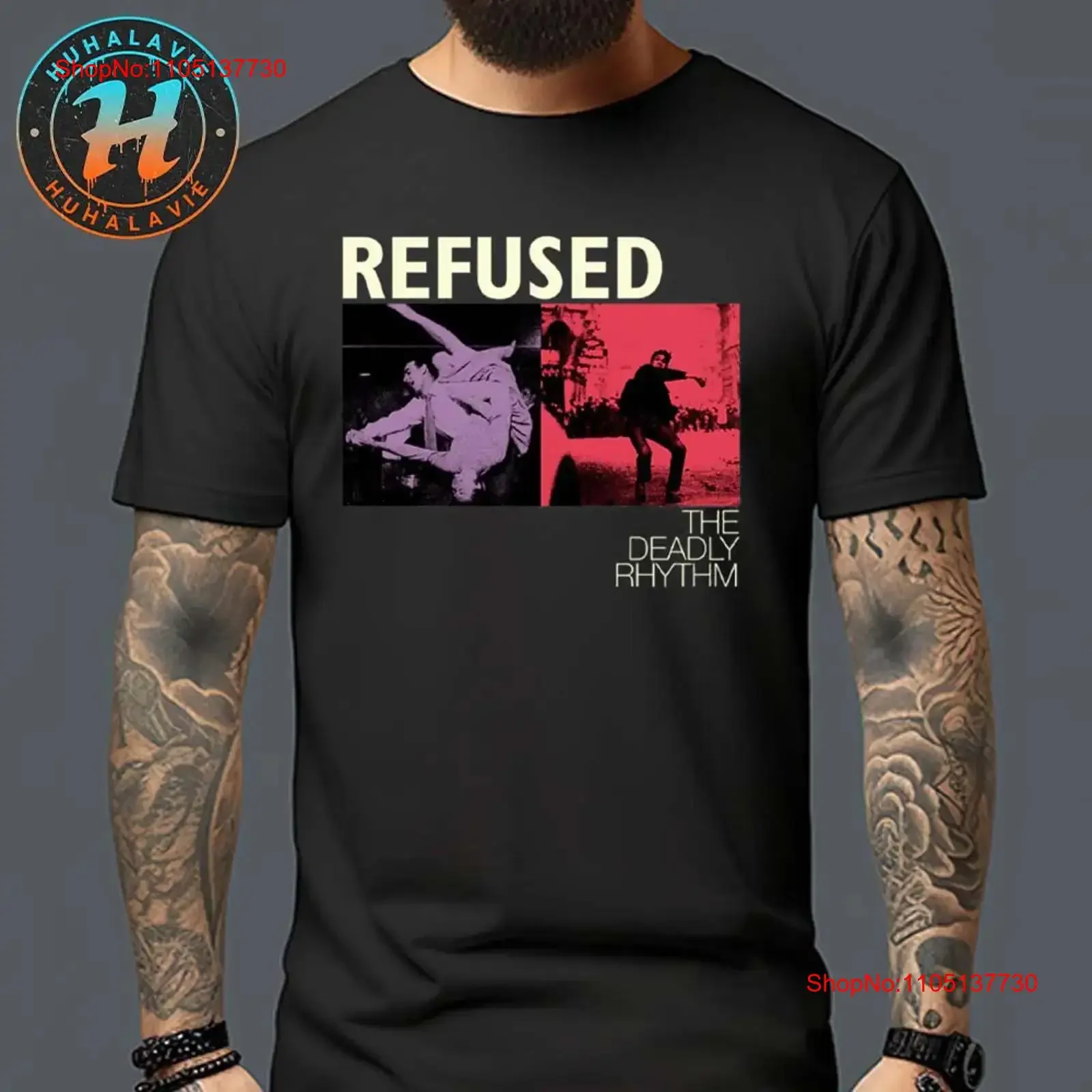 Refused Band The Deadly Rhythm Photo T Shirt vintage Washed Soft Unisex Top For Everyday Wear Stretched Breathable