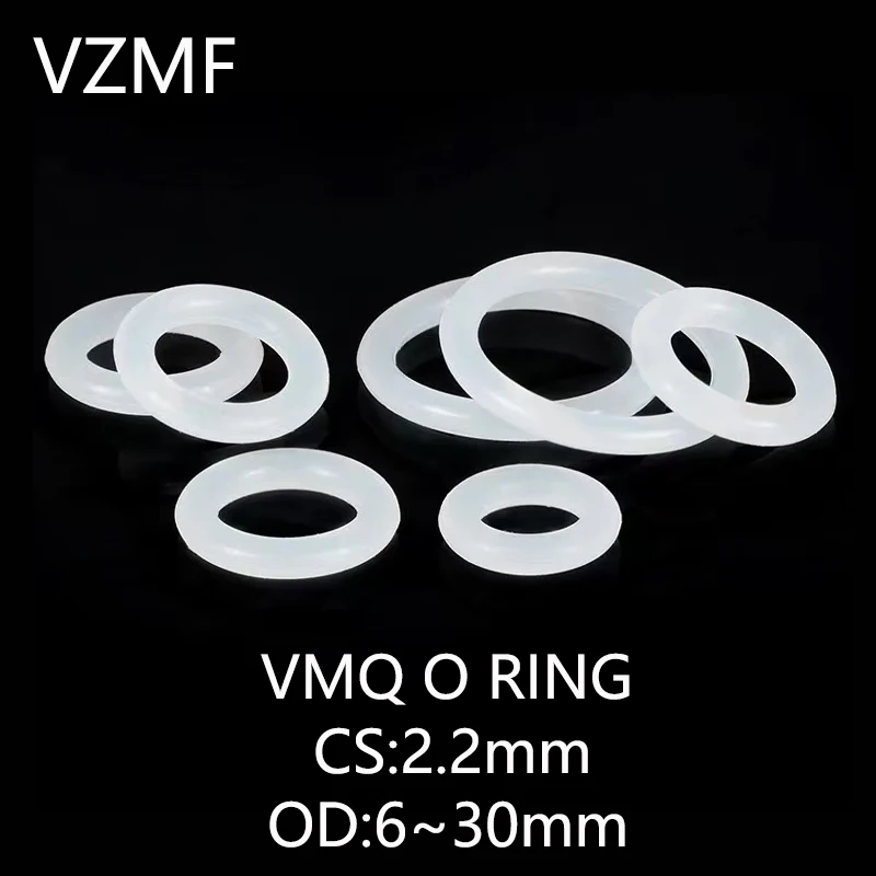 

VMQ O RING CS 2.2mm OD 6~30mm White Silicone Sealing Ring Food Grade Silicone Insulation Shape Sealing O-ring Silicone Ring
