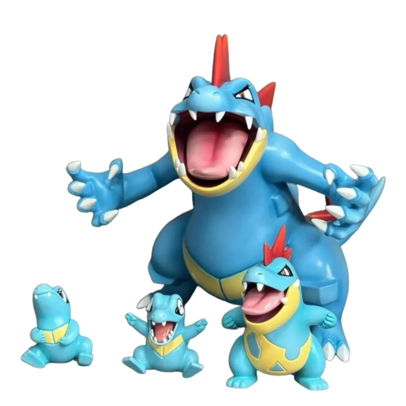 Em estoque dos desenhos animados anime pokémon totodile croconaw feraligatr mundo figura de ação desktop estátua modelo brinquedo presente