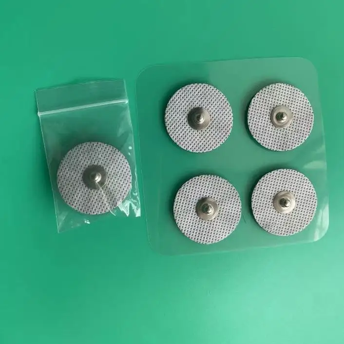16pcs Reusable Self Stick Gel Carbon Adhesive Electrodes Pad 3.9mm press button, Round 3mm Healy Accessories