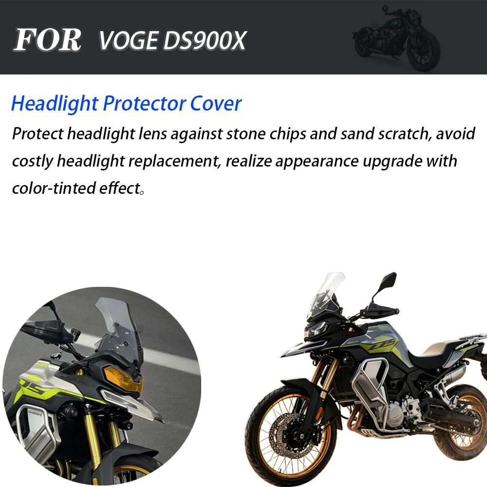 For VOGE DS900X Adventure Bike Modified Headlight Protection Cover, Multicolor Head Lamp Guard Shell Anti‑Stone Chip Modified Pa