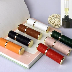 5ml Leather Refillable Perfume Atomizer Travel Sub-Bottle Ultra Fine Mist Luxury Gift Leather Shell Glass Liner Bottle Container