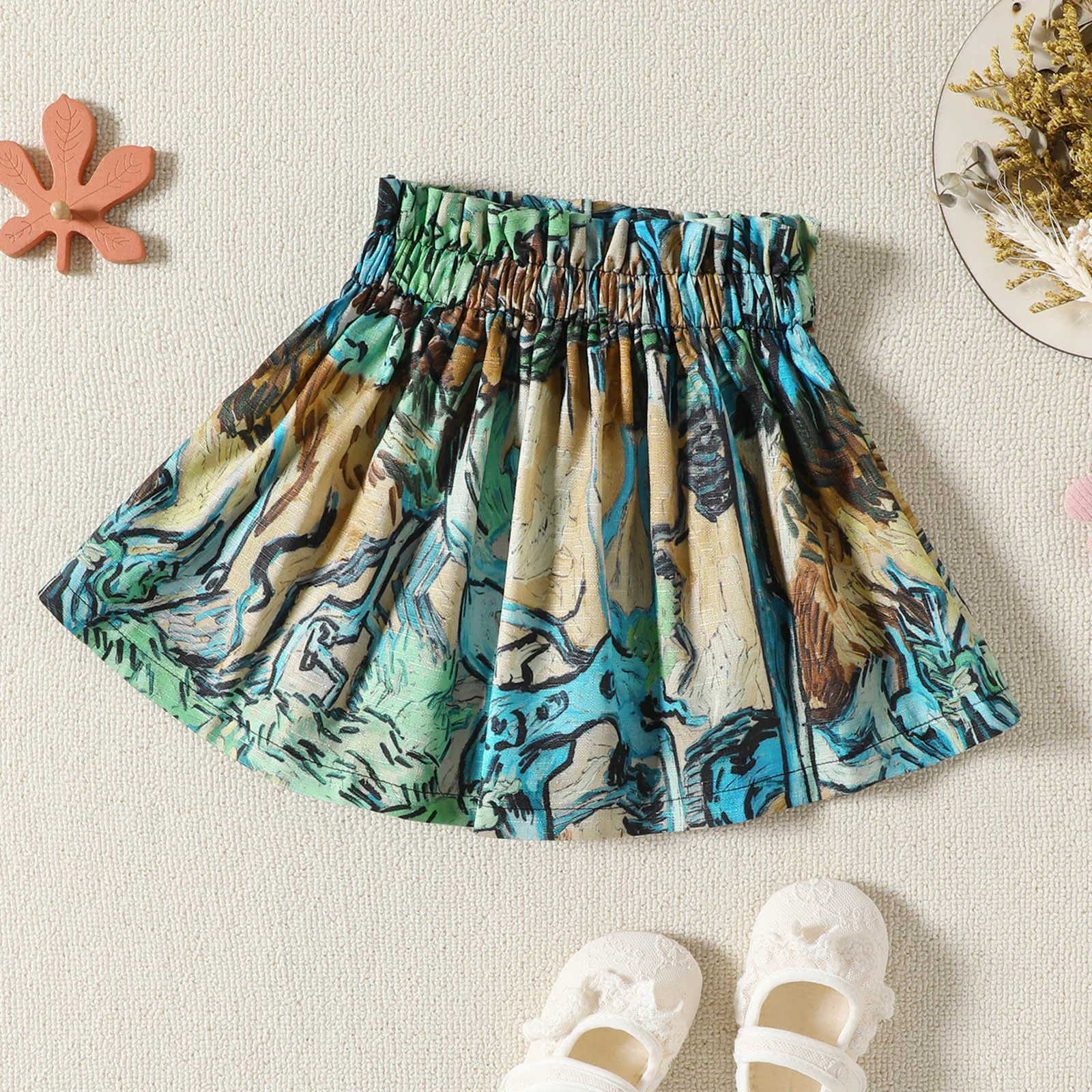 Baby Girls Flower Skirts 2024 New Summer Sweet Fashionable Children's Floral Print Hawaii Holiday Party Kids Girls Mini Skirts