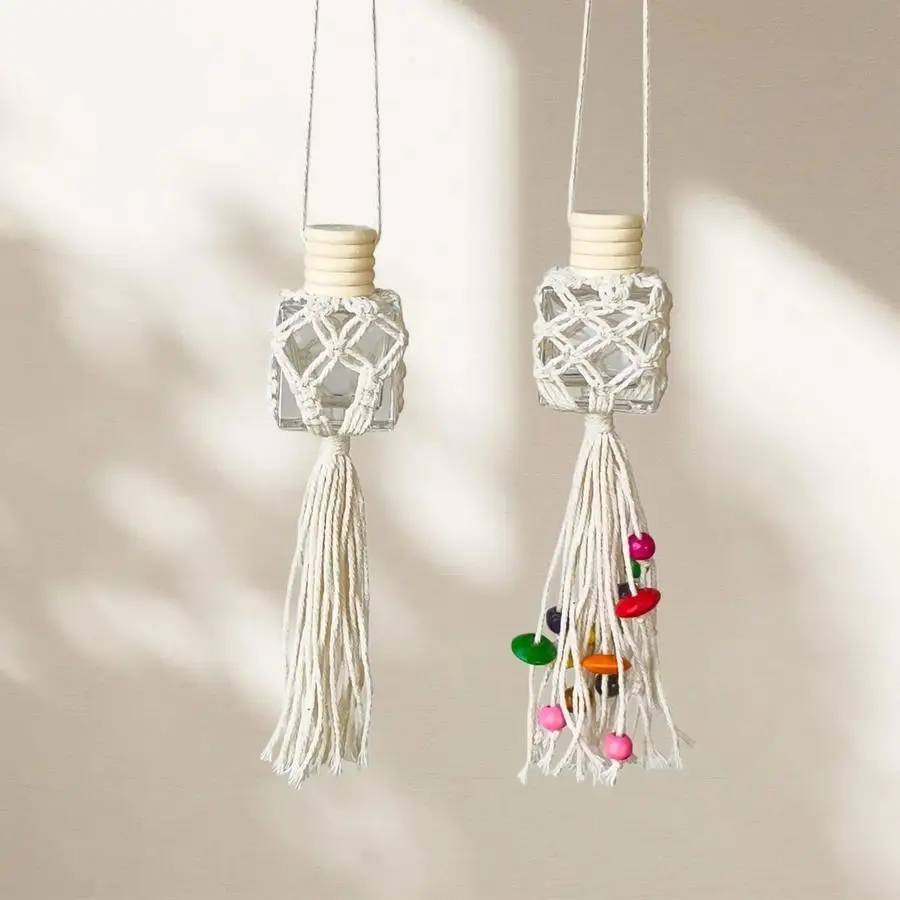 1/5/10/20/50/100pcs Handcrafted Bohemian-Style Perfume Bottle Pendant - a Unique Car Decoration And Home Decor Item - Refillable
