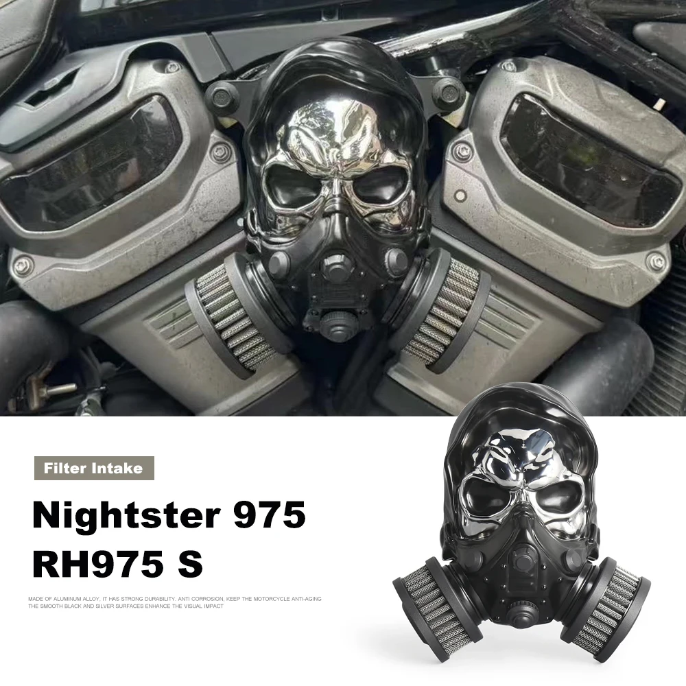 

Motorcycle Alloy Skeleton Filter Intake Filter Skull High-Flow Air Cleaner Kit For Nightster 975 RH975 S 2022-2025 2024 2023
