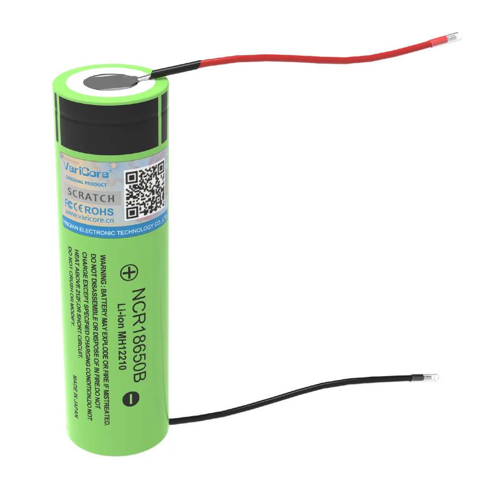 LiitoKala-뉴 오리지널 리튬 이온 충전식 배터리 NCR18650B, 3.7v, 3400mAh, 실리카 젤 케이블, DIY