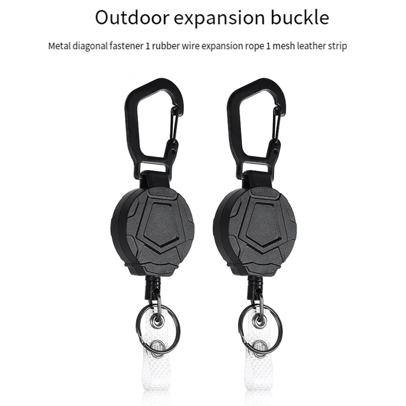 4 Pack Retractable Keychain, Badge Holders, Badge Reel With 23.6Inch Retractable Cord, Multitool Carabiner Key Chain Easy To Use