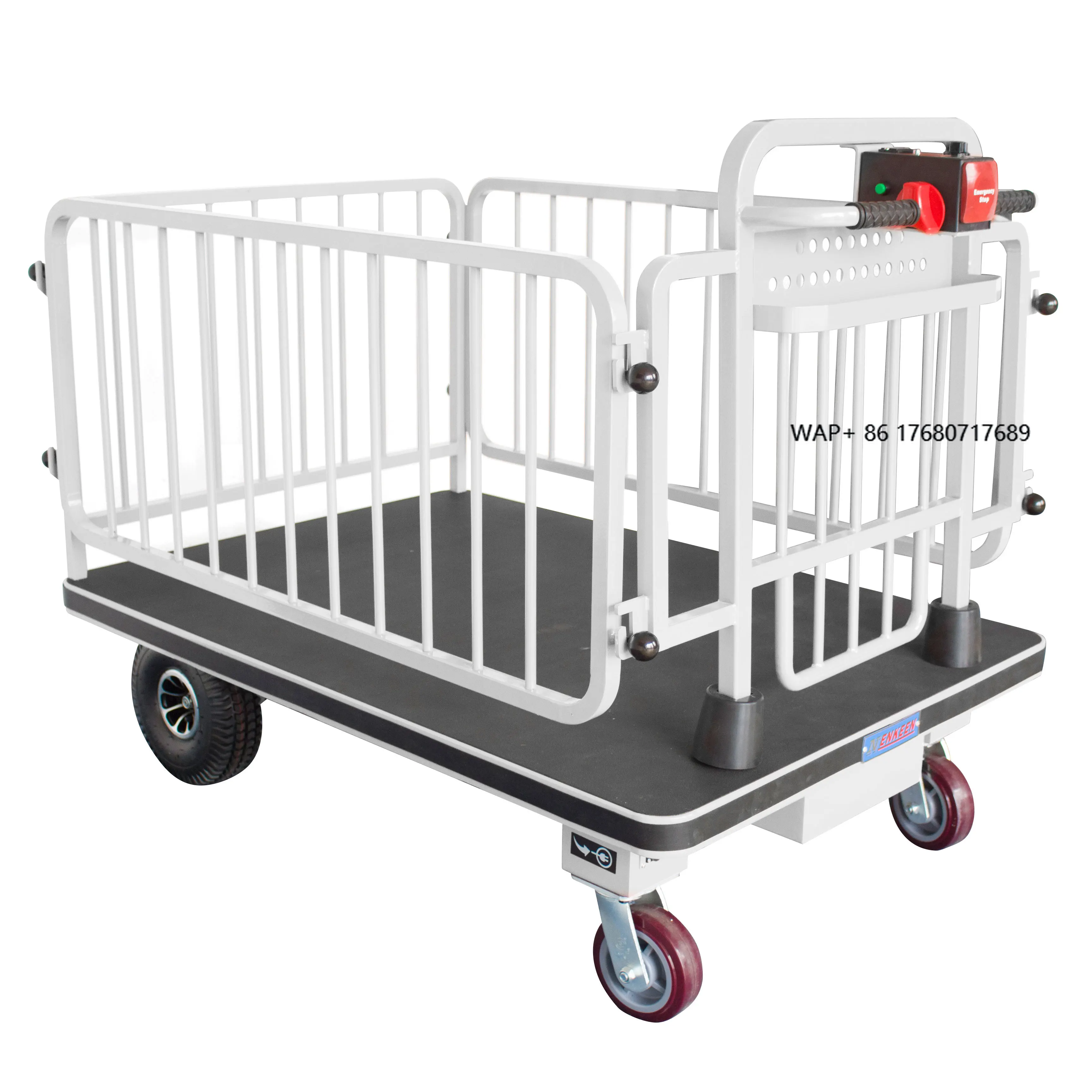 Cargo Heavy Duty Motorized Hand Truck Electric Trailer Trolley Electric Garden Cart Electric Trolley Carts Platform