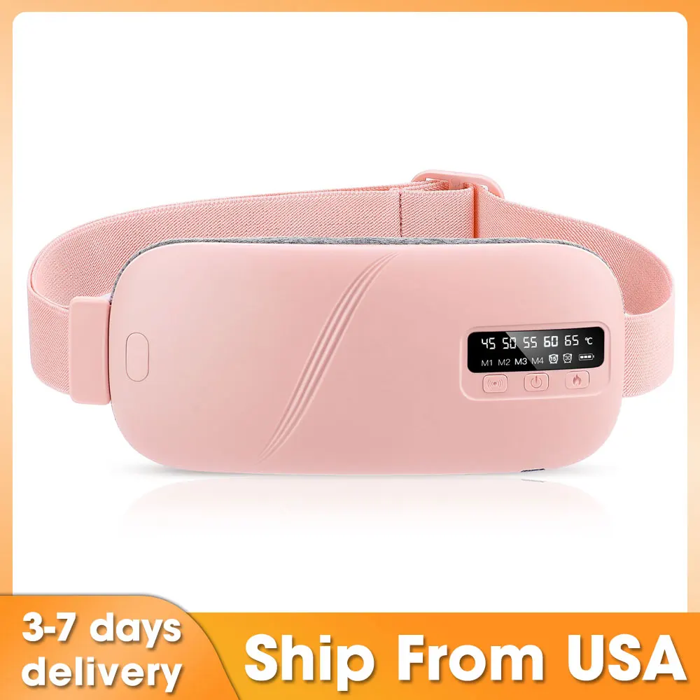 

Menstrual Cramp Belt Heated Vibration Massager Female Peroid Pain Relief Abdominal Warm Lumbar Waist Hot Compress Massage Device