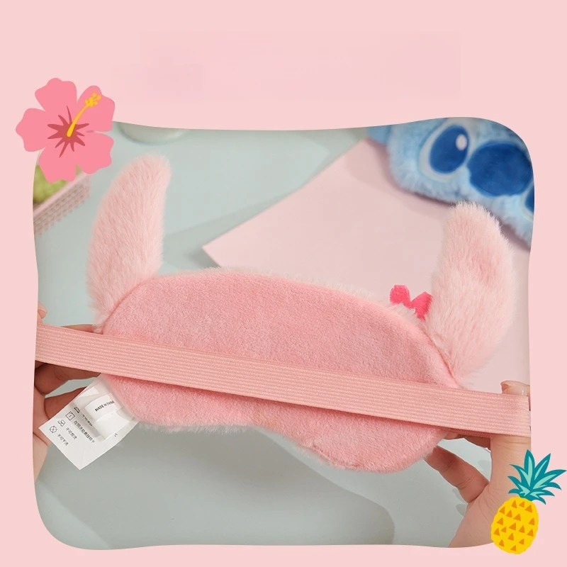 디즈니 스티치 엔젤 플러시 아이 마스크 학생 낮잠 블루 아이 마스크 귀여운 만화 아이 마스크