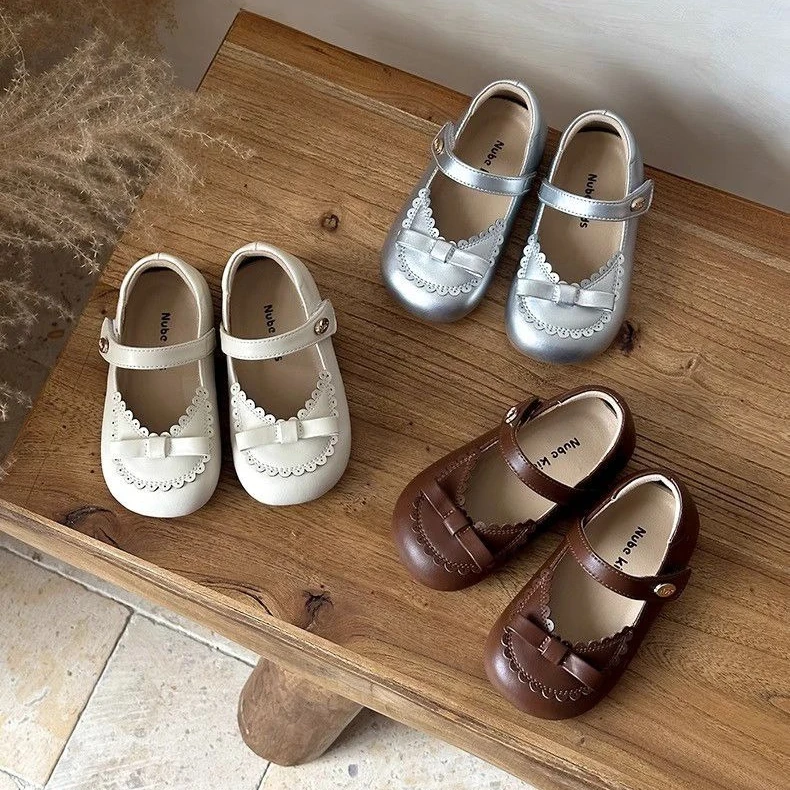 

Baby Girls Princess Shoes with Simple Bows Cute Girls Walking Shoes Versatile Soft 2026 Brand New Toddler Kids Flats Non-slip