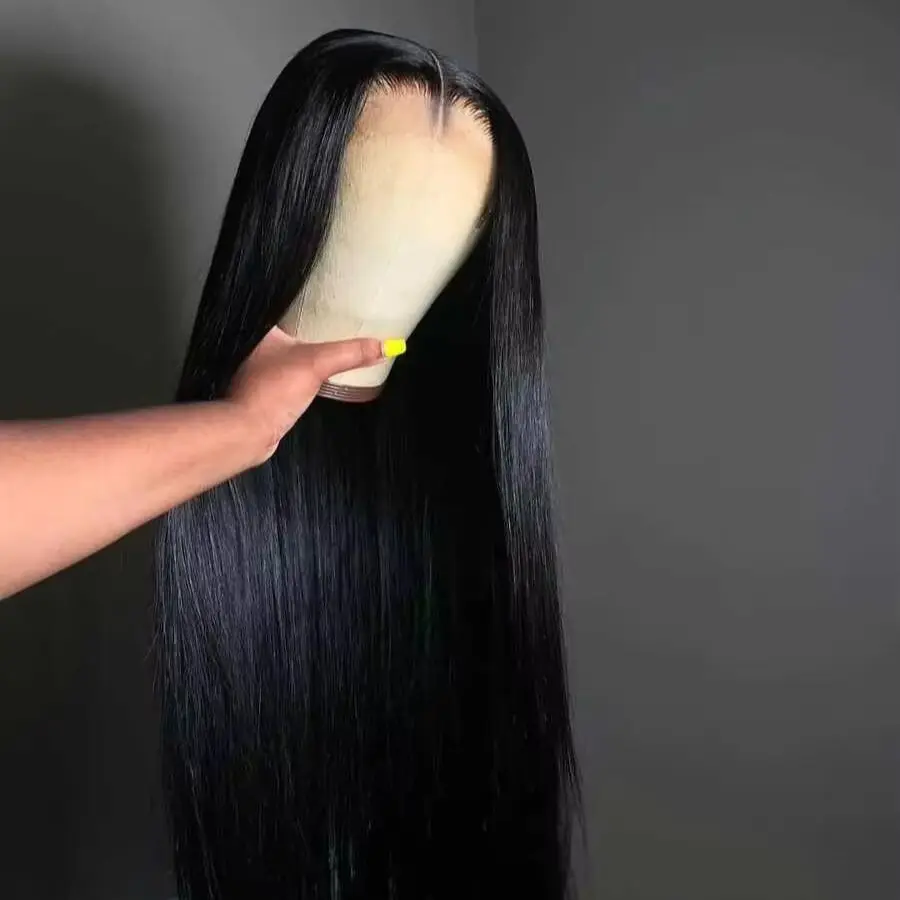 13x4 HD Transparent Lace Front Wigs Human Hair Bone Straight 34-40 Inch 200% & 250% Density Pre Plucked Hairline With Baby Hair For Women image 2