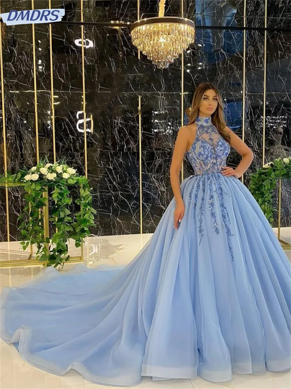 Vestido De novia con apliques encantadores, elegante vestido De baile sin mangas, lujoso vestido De novia De ensueño, 2024