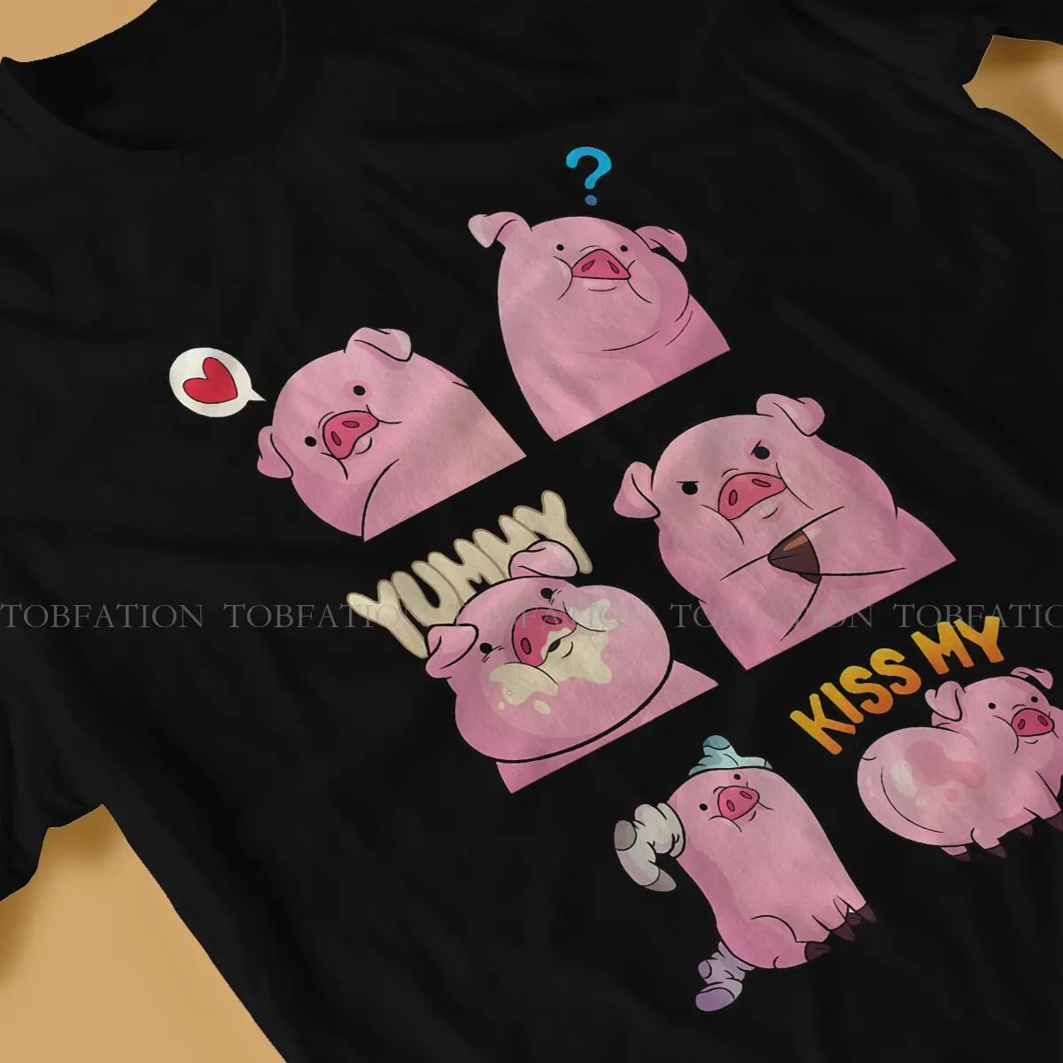 Gravity Falls Newest TShirts Pig Animal Men Style Fabric Tops T Shirt Round Neck 