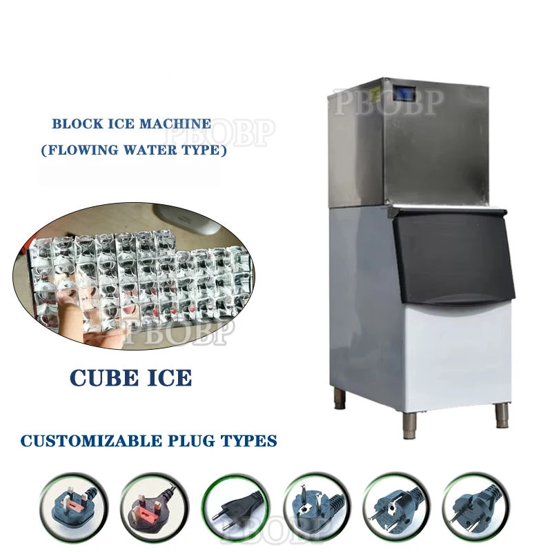 PBOBP 350LBS 550LBS/24Hour Ice Cube Maker Machine 300LBS Storage Cabinet LCD Screen Home Appliance For Bar Restaurant Commercial