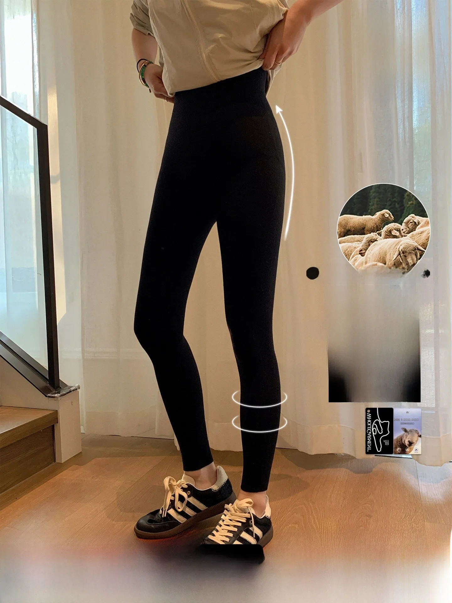 

Женские шерстяные брюки-леггинсы Liberlin Sisy Bla Label с флисовой подкладкой, повседневные, со средней посадкой, 100% шерсть