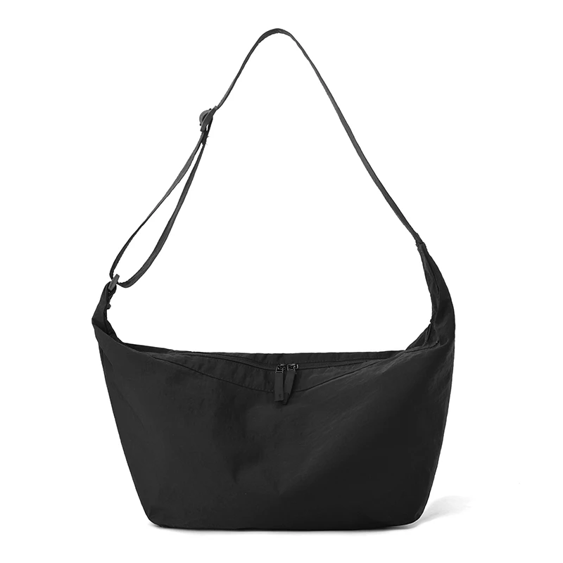 حقيبة كروس عصرية ذات سعة كبيرة - حقيبة كتف زلابية متعددة الوظائف بلون سادة على الطراز الكوري، مناسبة للعناية غير الرسمية