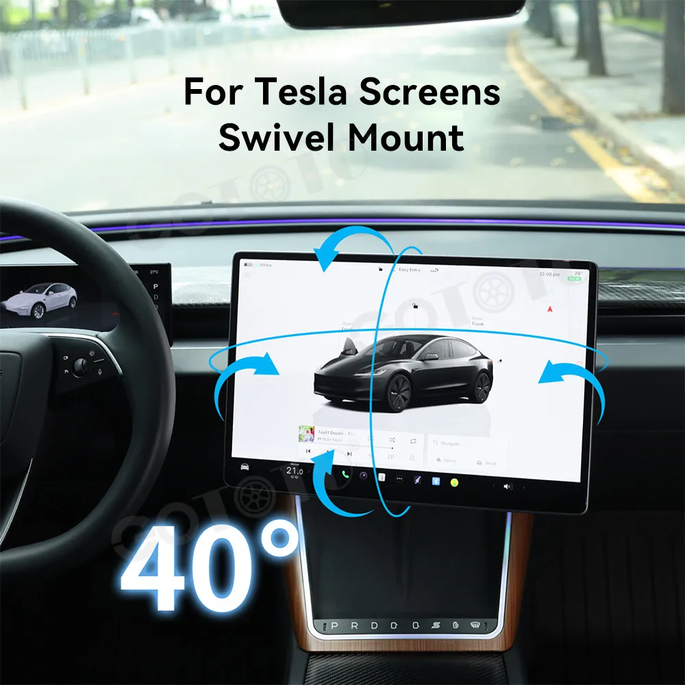 Lizpofly for Audi S4 Rotatable Central Control Screen Mount Bracket Rotating Holder Support RDS Radio Modification Accessories​