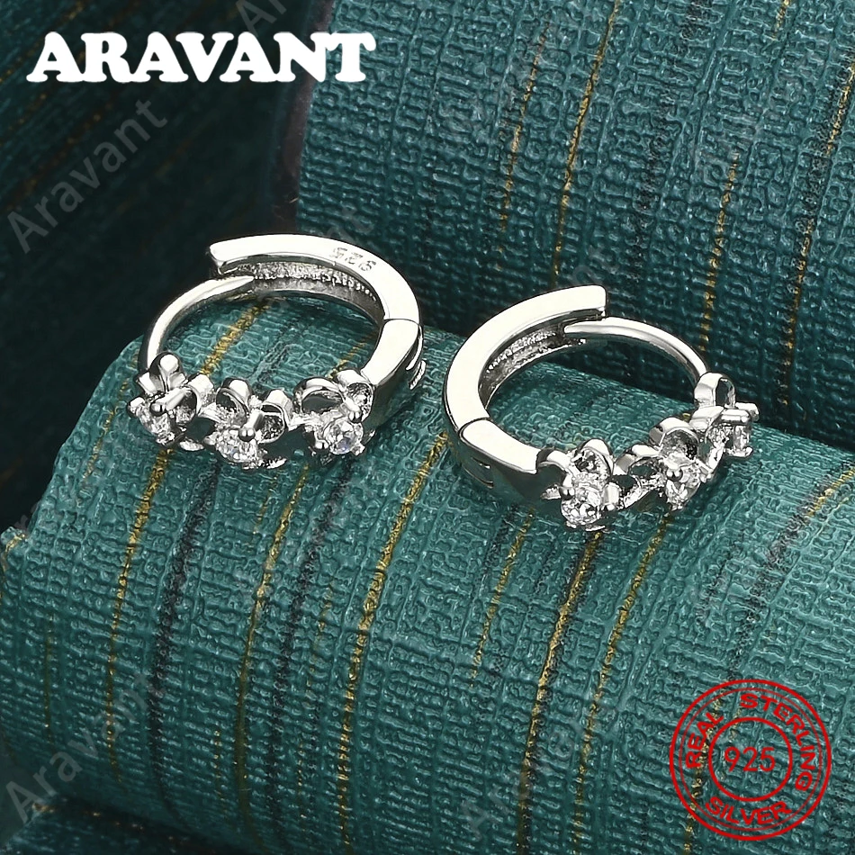925 Sterling Silver Three-Flower And Five-Petal Flower Earrings For Women, Commute Accessories, Christmas Gifts, Jewelry