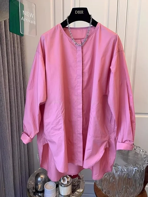 

plus Size 300 Pounds Long Sleeve round Neck Shirt Men Women Spring Autumn Mid-Length Loose Fit Anti-static Breathable Antibac...