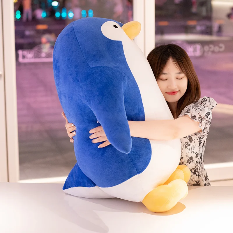 Juguete de peluche de pingüino de Anime gigante, almohada de pingüino de gran tamaño, juguetes de animación de 33 pulgadas, 85cm, DY10150