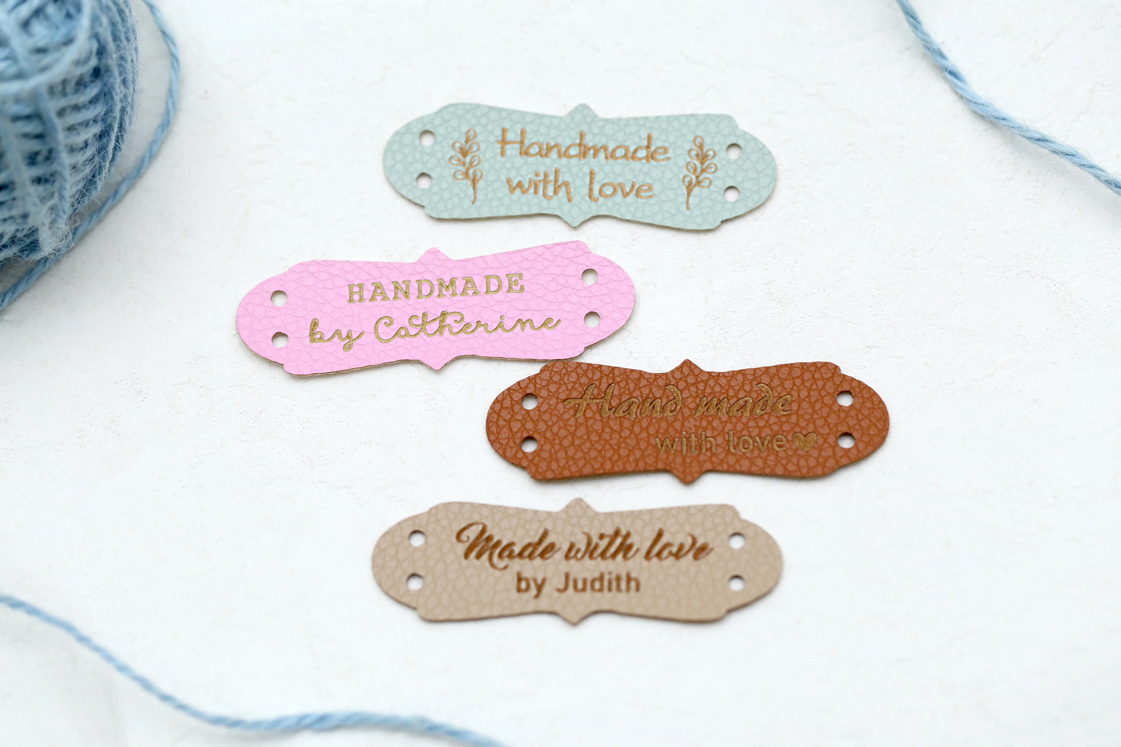 20Pcs Handmade Leather Labels ,Laser Engraving , DIY Sewing Labels for Clothing Knitting Shoes and Hats image 4