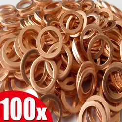 100/50/20/10pcs For Honda Auto Engine Oil Pan Screw gaskets M14 Copper Oil Drain Plug Sealing Washer Car Replaceable Accessories