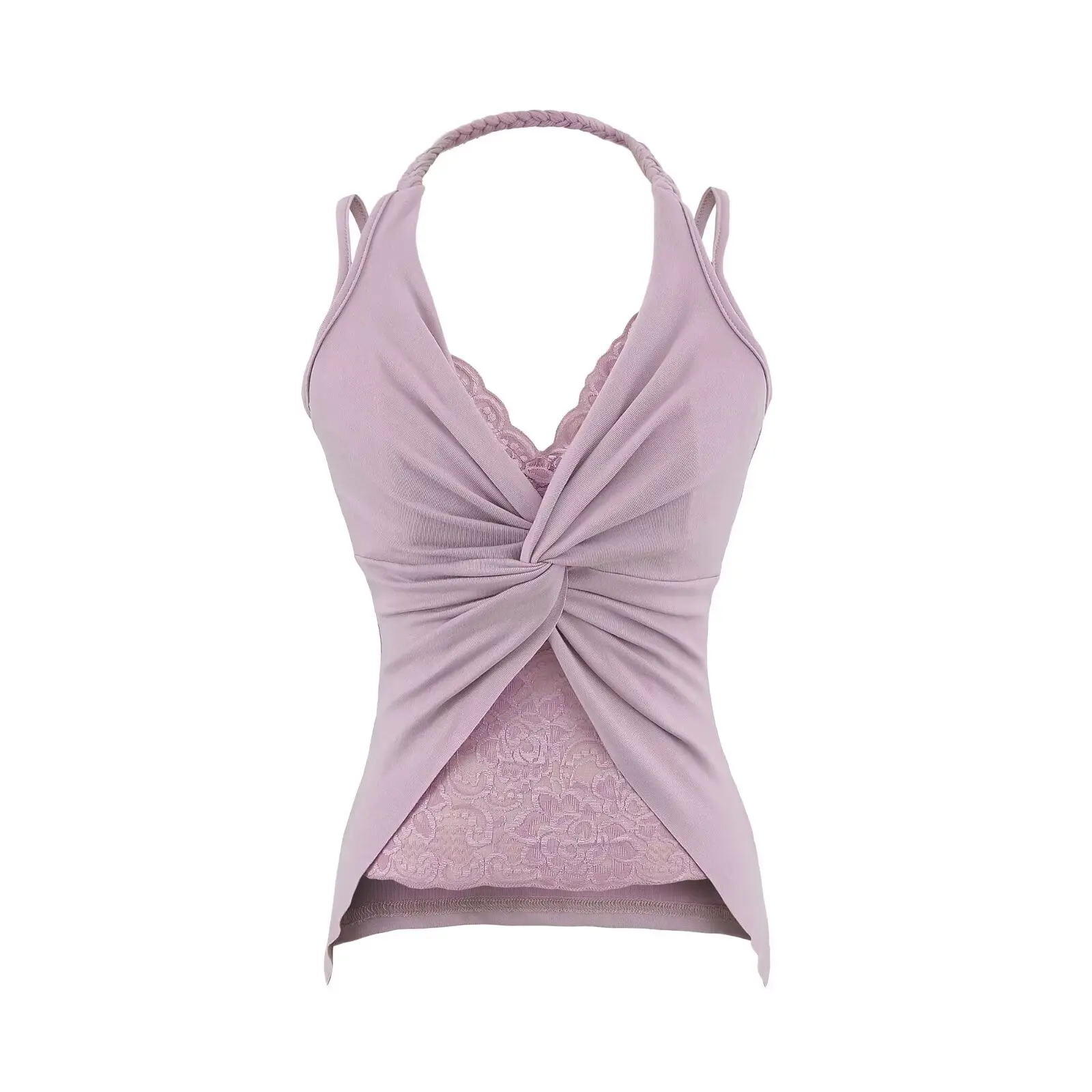 

Pure Desire Sexy Slim Fit Strap Vest Women Summer Outdoor Wear Beautiful Ba Spicy Girl White Lace Svel Hanging Ne Top