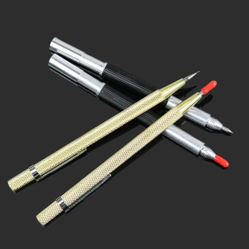 Tungsten Steel Glass Cutter Carbide Scriber Hard Metal Tile Cutting Machine Lettering Pen Engraver Glass Knife Scriber Tile Tool