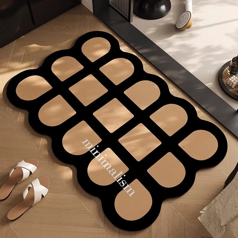 Bathroom Rug Absorbent Non-slip Floor Mat Minimalist Style Irregularly Shaped Carept Diatom Mud Entrance Carpets Home Decor Rugs