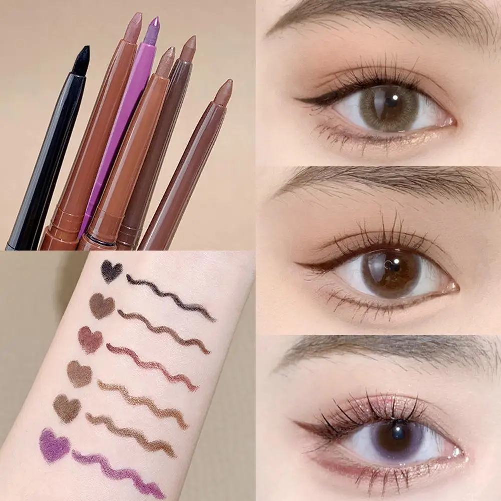 Eyeliner Gel Potlood Mat Liggende Zijderupsen Pen Bruin Snelblijvende Voering Bloeiende Niet Ogen Waterdichte Pen Zwart Drogen Make-Up G4u8