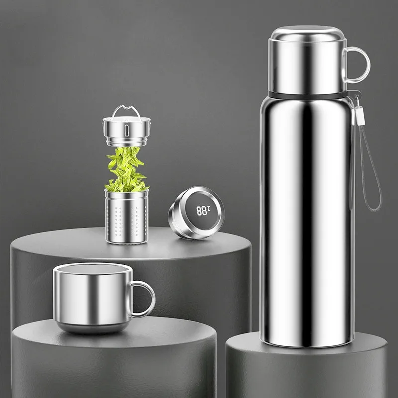 600Ml 1000ml 1500ml thermal insulation thermos thermos smart water bottle with reminder to drink water