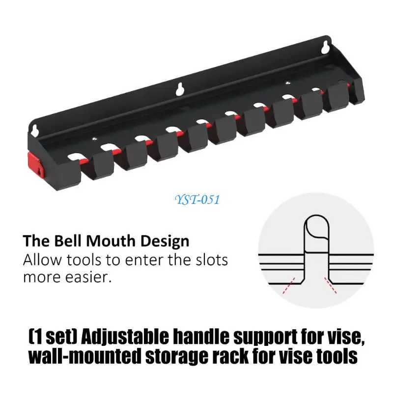 E15A Powder Coated Metal Tool Holder Wall Mount Rack For Workshop Storage