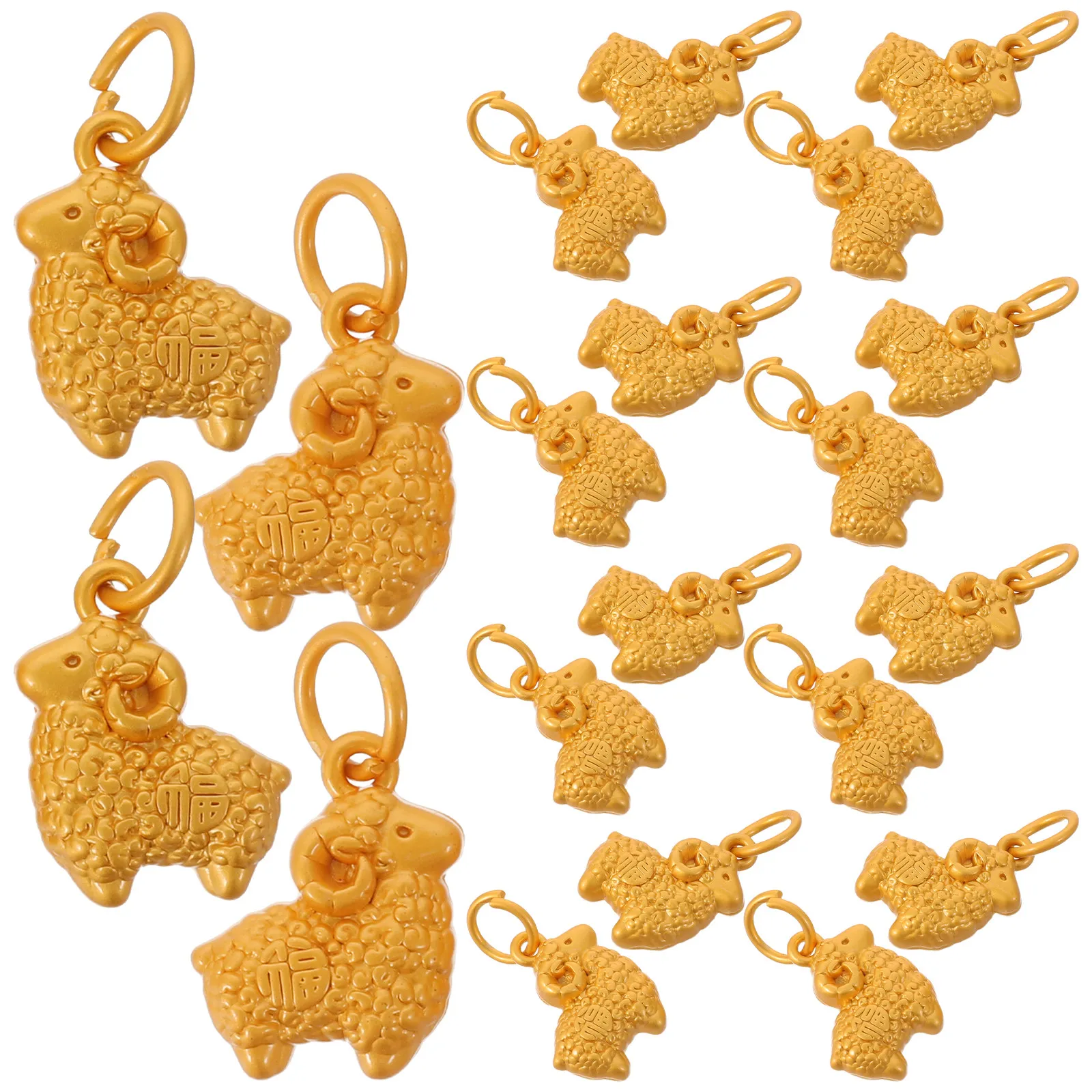 20Pcs Gold Sheep Zodiac Pendant DIY Jewelry Craft Supplies Mini Lucky Animal Charm Year of Sheep Jewelry Cute Animal Charms