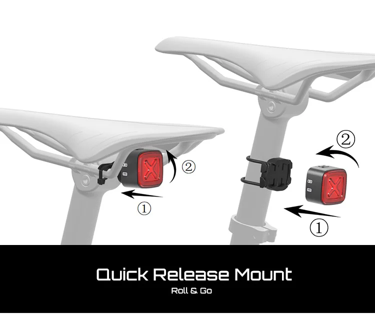 Enfitnix Cubelite III Smart Tail Light Bicycle Brake Warning Light Ultra Bright Rear Light USB Charge LED Night Warning Light