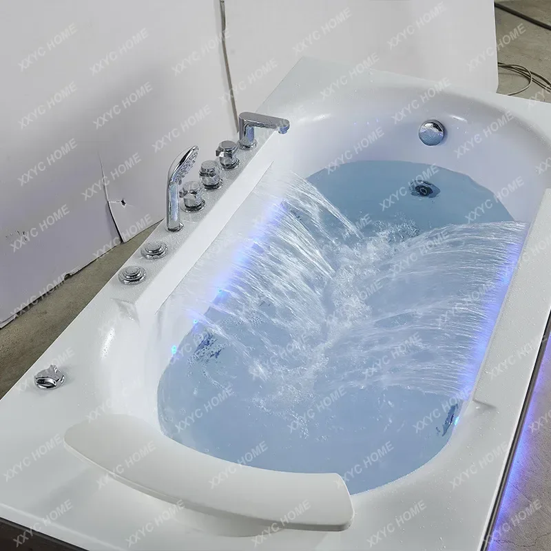 JYAX30 Acrylic Double Bathtub Surfing Massage Five-piece Faucet Home Hotel Bathtub Villa Project Constant Temperature Heating