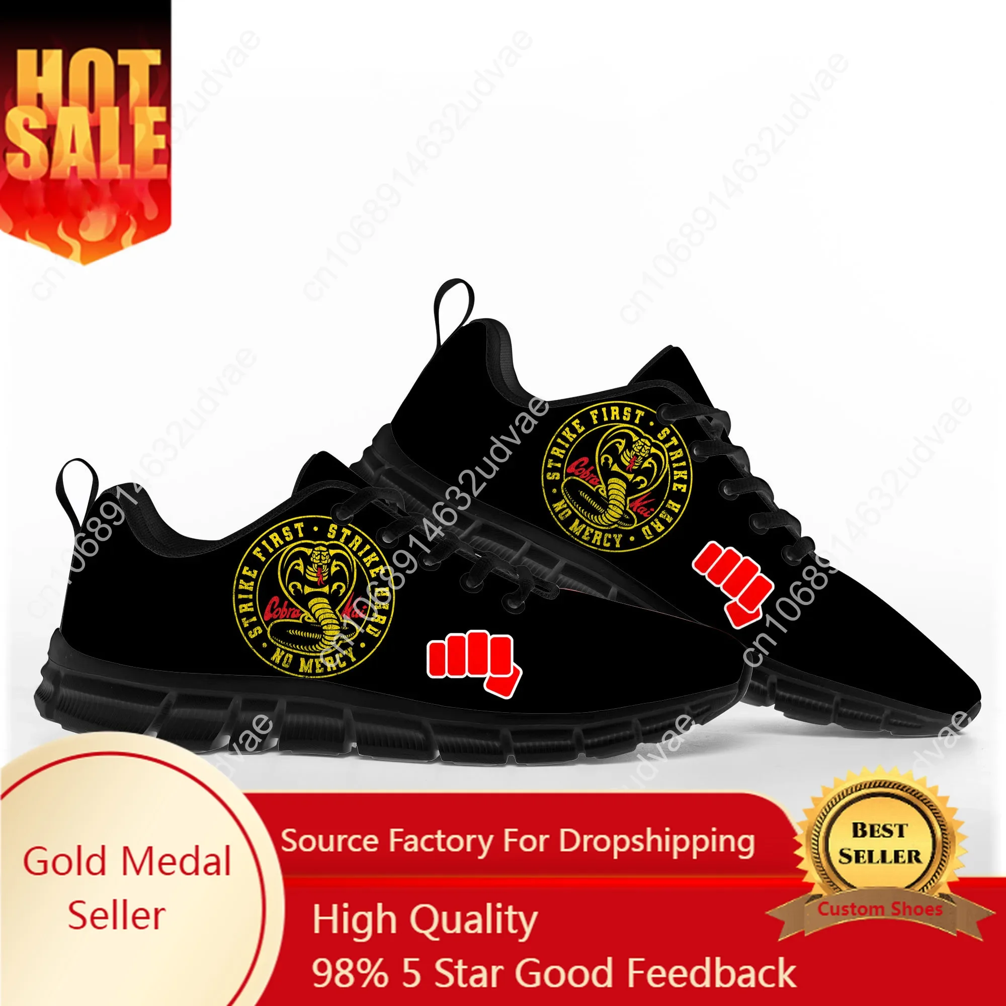 Zapatos deportivos tailandeses con serpiente veneciana Cobra Kai para hombre, mujer, adolescente, niños, zapatillas de deporte informales personalizadas, zapatos de pareja de alta calidad