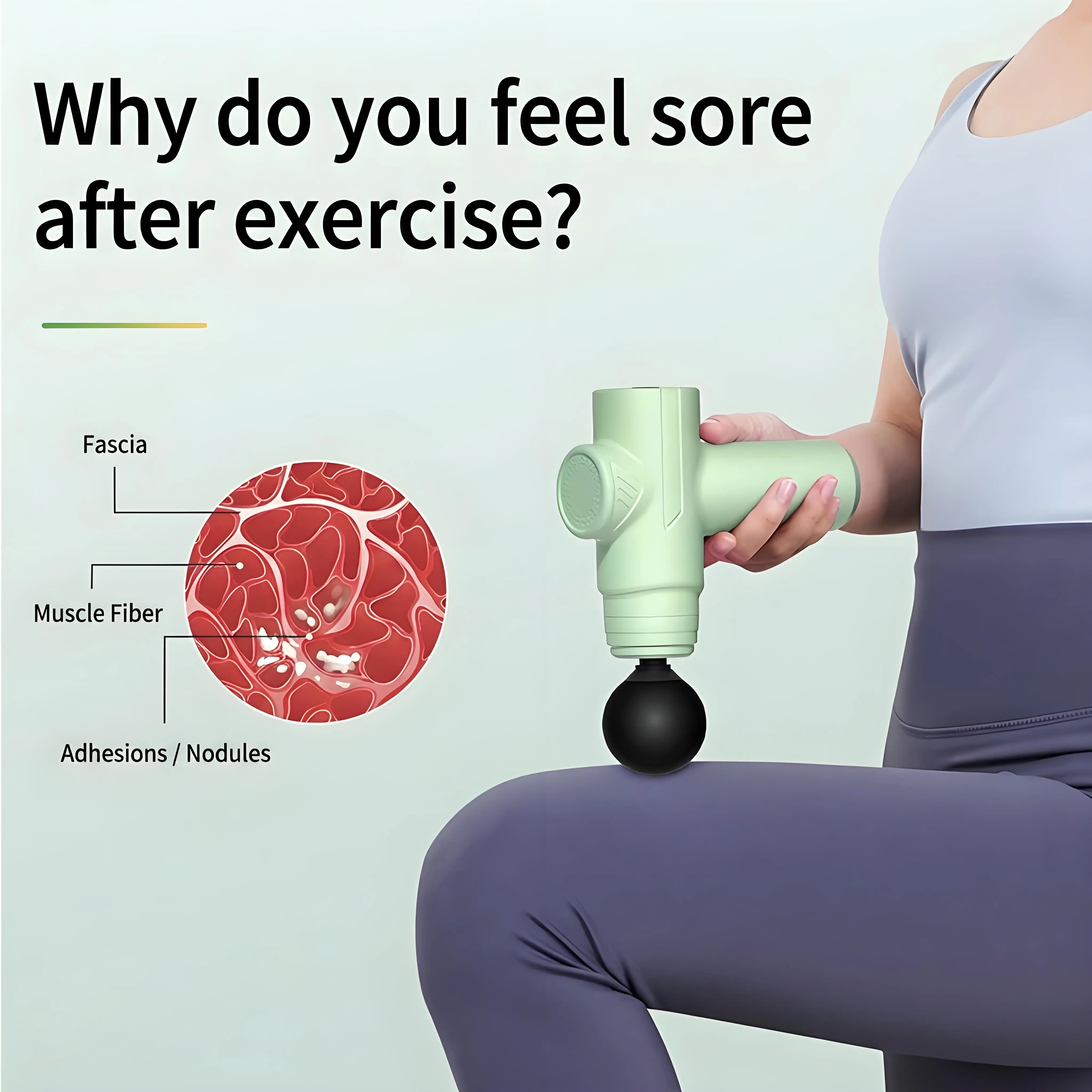 Mini Electric Massage Gun High Capacity Battery Deep Tissue Percussion Massager 4 Heads for Sport Gym Home Muscle Relax Recovery
