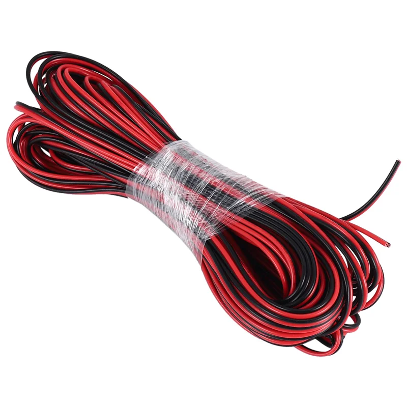 ABGN 22 calibre 15M rojo negro Zip Cable AWG Cable alimentación tierra trenzado cobre coche