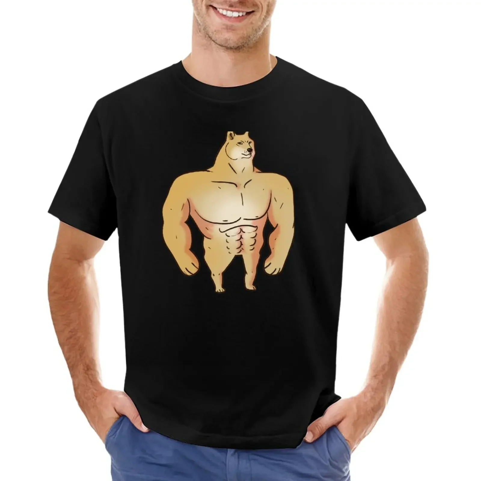 

Swole Doge Meme Doggo Muscle Chad Dog T-Shirt boys whites customs quick drying men t shirt