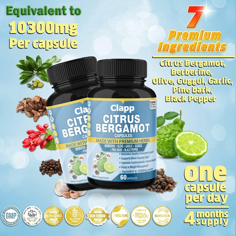 

Organic Cardan Canine Citrus Bergamot Extract Capsules Contain Aspartic Acid, Olives, Guggul, Garlic, Pine Bark,and Black Pepper