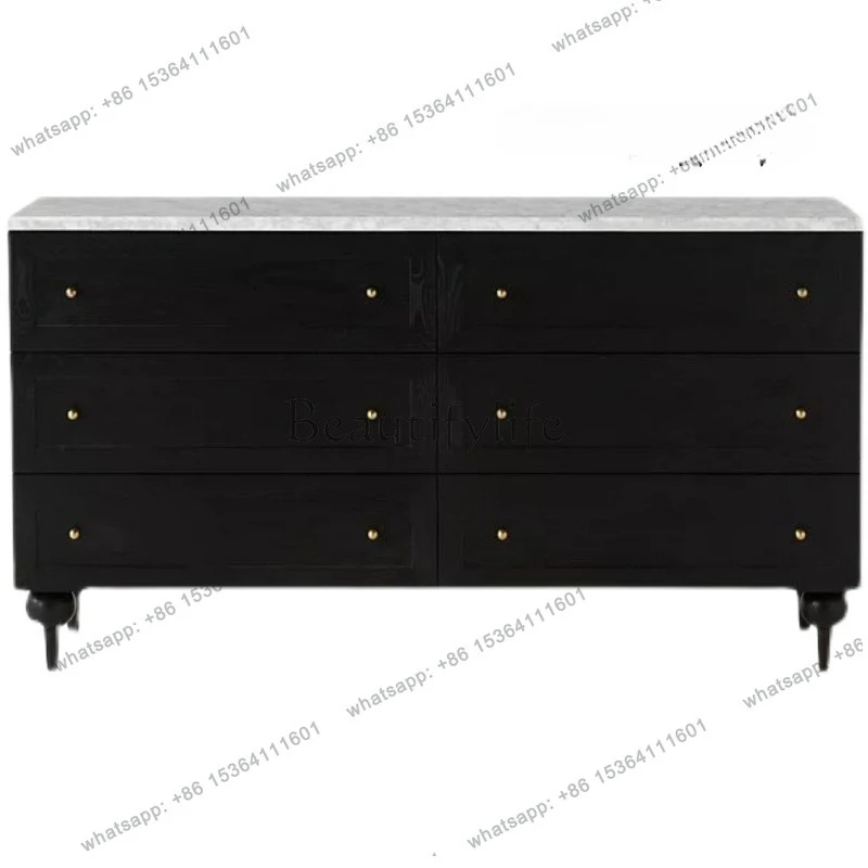 

American country retro style solid wood bedroom locker French art simple designer