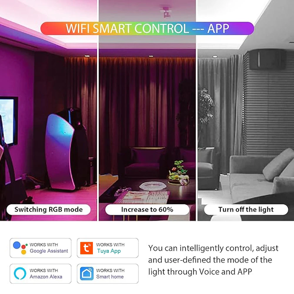 High Voltage LED Strip Controller KIT WiFi TUYA APP Smart Control LED Dimmer 3 IN 1 DC 220V 230V 2.4G Dimming Remote Controller