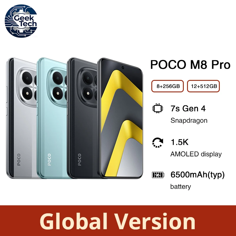  Смартфон Poco M8 Pro, 8/256ГБ, 12/512ГБ, global