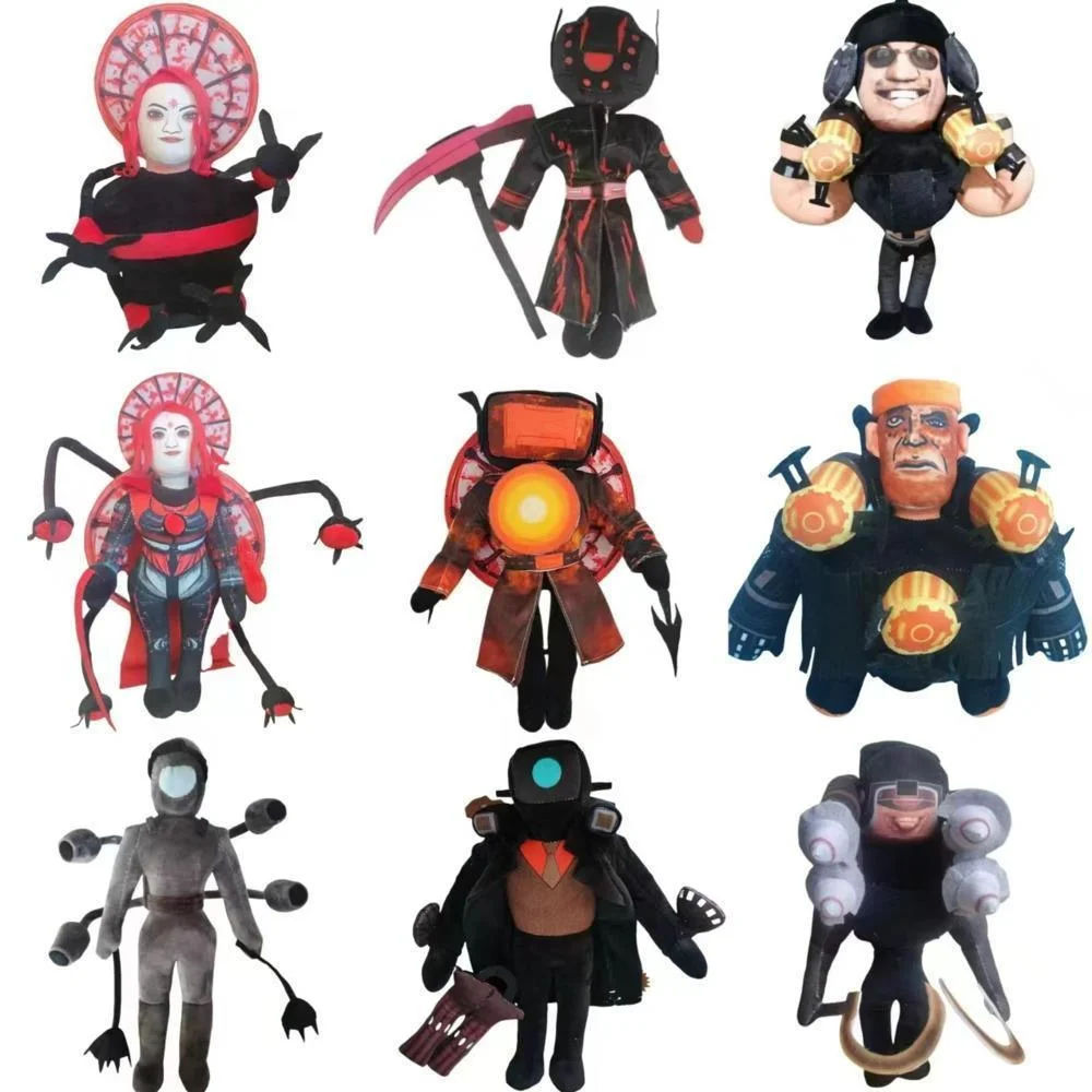 1-8pcs Skibidi Toilet Plush Titans Cameraman TV Man Drill Man