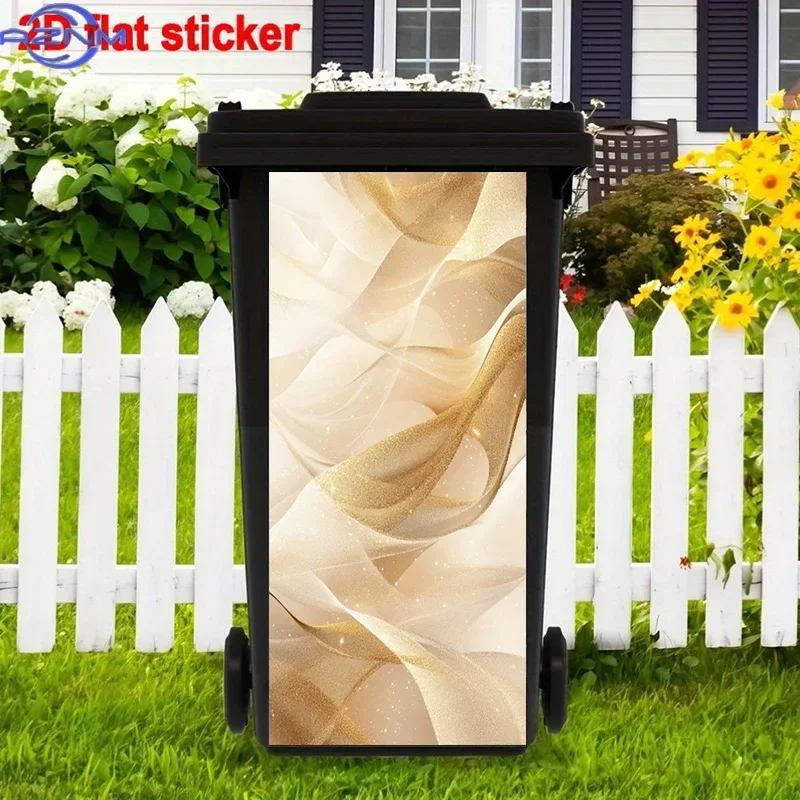 No Residue Bin Decor Decal 2D Print Waterproof Self Adhesive Removable Trash Can Sticker