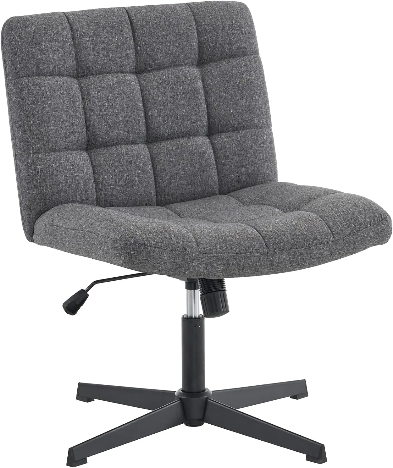 

Cross Chair for Office, Modern Swivel Cross Legged Chair, Height Adjustable Wide Seat Home Office Task Chairs (Dark Gray)