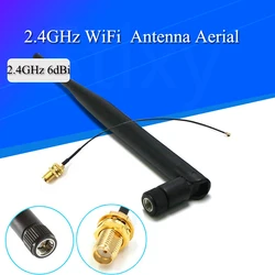 1 set 6dBi 2.4GHz 5GHz Dual Band WiFi SMA antenna + 1x15cm U.FL / IPX to SMA-KY Cable Router glue stick antenna