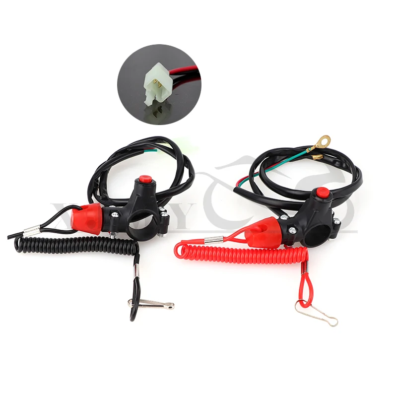 

Motorcycle Kill Stop Switch & Safety Tether Cord For 7/8 Inch Handlebar Scooter ATV Quad Pit Dirt Bike UTV Etc Moto Accessories